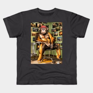 Funny ape photogrpher monkey meme Kids T-Shirt